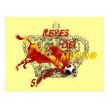 Cadeaux de football d'Espana Reyes Del Mundo Toro Carte Postale