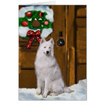 Cadeaux de Noël de Samoyed Carte De Vœux