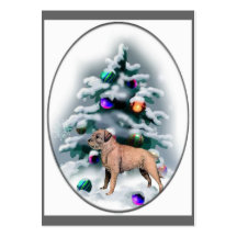 Cadeaux de Noël de Terrier de frontière Carte De Visite