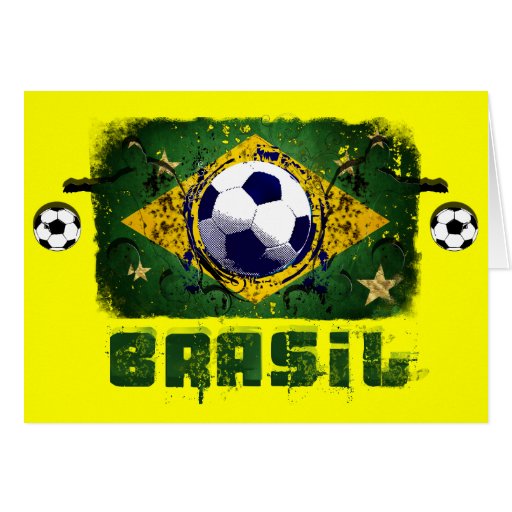 Cadeaux grunges du football du Brésil de footballe Carte De Vœux