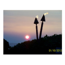 Cadeaux hawaïens de Luau de coucher du soleil Carte Postale