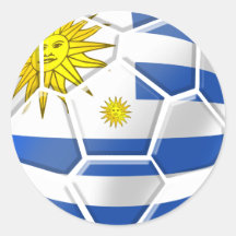 Cadeaux uruguayens de fans de foot de Celeste de L Adhésif Rond