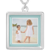Cadre de portrait en collier carré mou de Teal colliers