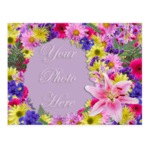 Cadre de tableau tropical de fleurs, mariage de pl cartes postales