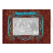 Cadre décoratif de Hanoukka et votre photo Carte De Vœux