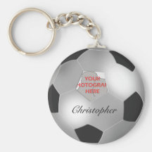 Cadre personnalisable de photo de ballon de footba porte-clef