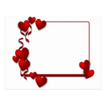 cadre rouge de coeur - personnalisable cartes postales