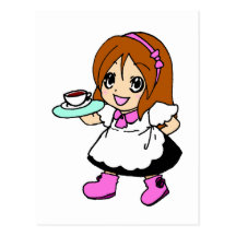 Café, café, fille, domestique carte postale