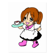 Café, café, fille, domestique cartes postales