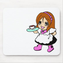 Café, café, fille, domestique tapis de souris