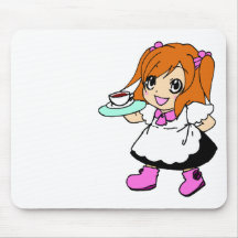 Café, café, fille, domestique tapis de souris