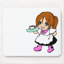 Café, café, fille, domestique tapis de souris