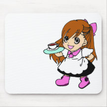 Café, café, fille, domestique tapis de souris