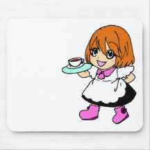 Café, café, fille, domestique tapis de souris