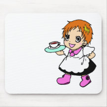 Café, café, fille, domestique tapis de souris