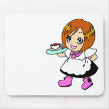 Café, café, fille, domestique tapis de souris