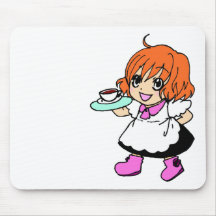 Café, café, fille, domestique tapis de souris
