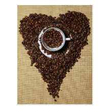 Café coeur cartes postales
