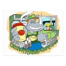 Café crémeux de rhinocéros carte postale