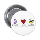 Café d'amour de paix pin's avec agrafe