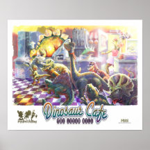 Café de dinosaure posters