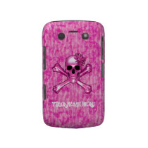 Caisse audacieuse de Blackberry de crâne rose lumi