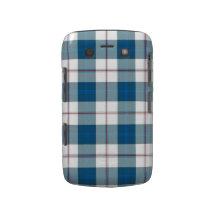 Caisse audacieuse de Blackberry de plaid bleu et r Coque Blackberry Bold