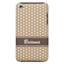 Caisse beige et brune chic d'iPod de pois Coques iPod Touch
