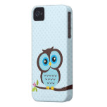 Caisse bleue de hibou pour l'iPhone 4 Coques Case-Mate iPhone 4