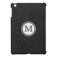 Caisse de cuir de Faux de noir d'affaires de monog