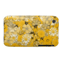 Caisse florale jaune coque iPhone 3