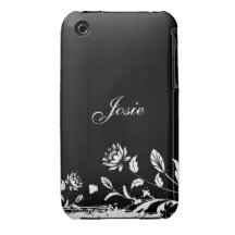 Caisse grunge florale de courbe de Blackberry de c Coque iPhone 3 Case-Mate