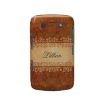 Caisse personnalisée par damassé grunge de Brown B Étui Blackberry Bold