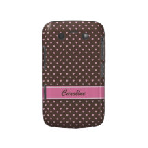 Caisse rose et brune de Blackberry de pois de coeu Coque Blackberry