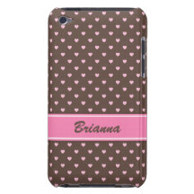 Caisse rose et brune d'iPod de motif de coeurs Coque iPod Touch Case-Mate