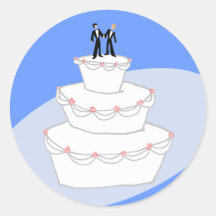 Cake Twee van het huwelijk Bruidegoms Ronde Sticker