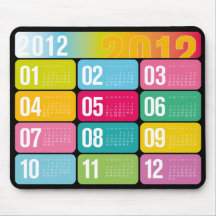 Calendrier 2012 annuel tapis de souris
