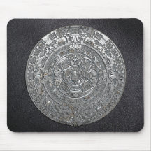 Calendrier aztèque argenté tapis de souris