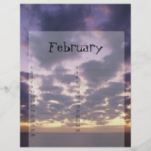 Calendrier de février prospectus en couleur