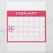 Calendrier de jour de Valentines Prospectus Personnalisés