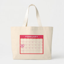 Calendrier de jour de Valentines Sacs En Toile