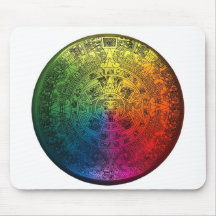 Calendrier maya Mousepad d'arc-en-ciel Tapis De Souris