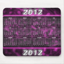 Calendrier pourpre Mousepad Tapis De Souris