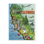 California Map Post Card