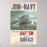 Calmar géant contre le sous-marin posters