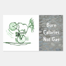 Calories de brûlure - pas gaz autocollant en rectangle