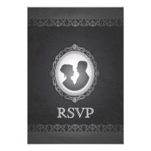 Camée gothique victorienne épousant RSVP Invitation
