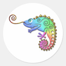 Caméléon coloré frais autocollants