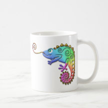 Caméléon coloré frais tasse à café