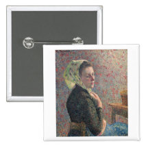 Camille Passarro - femme avec la toile verte d'hui Badges Avec Agrafe